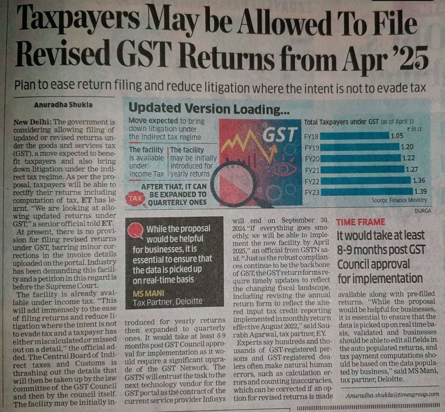 GST Taxpayers will be permitted to submit Revised GST Returns w.e.f April 2025