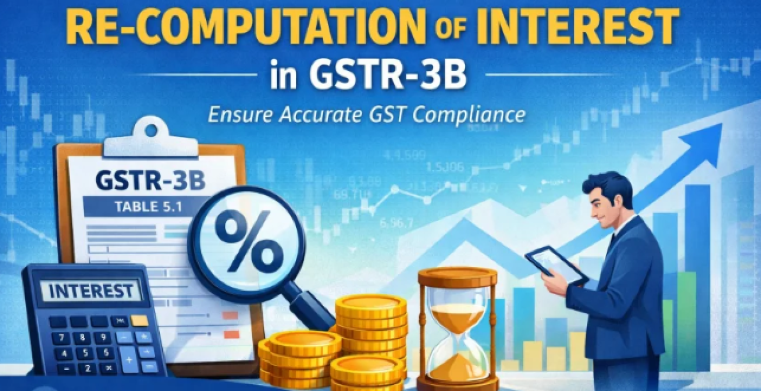 GSTN Advisory on Re Computation of Intt (Table 5.1 of GSTR 3B)