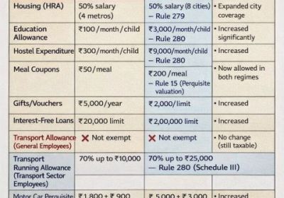 Both New & old tax regimes allow salary‑based tax‑free flexi benefits