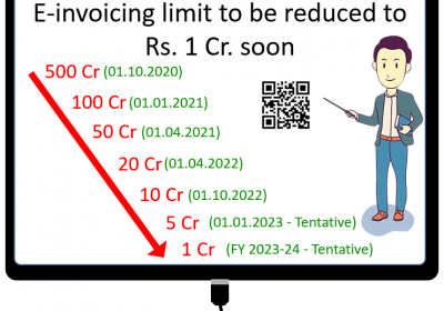 GST E-invoicing threshold limit to be decrease to INR. 1 Crore very soon