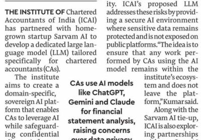 ICAI & Sarvam AI to Develop a Dedicated AI Model for CA