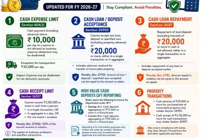 Income Tax Rules – Key Cash Transaction Limits in India