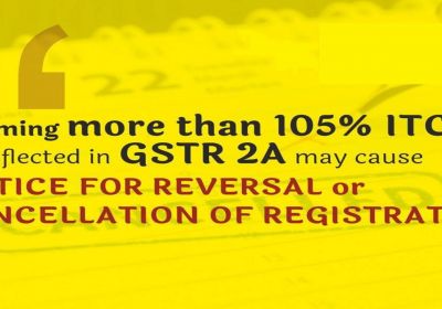 Input Tax Credit in GSTR-3B not to be exceed 105% of GSTR-2A