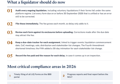 Liquidator's compliance under IBC underwent changes in 2026.