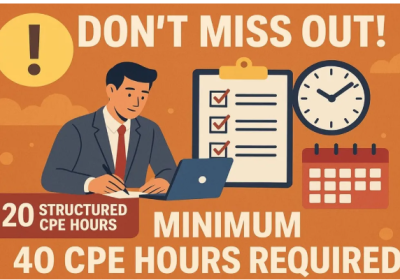 Practicing CA Complete a minimum of 20 CPE hours before calendar year