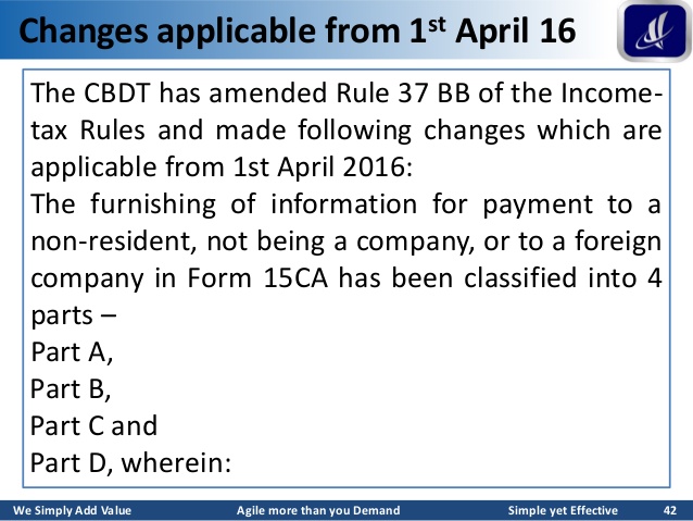www.carajput.com: Form15CA & 15CB Applicability from 1st april