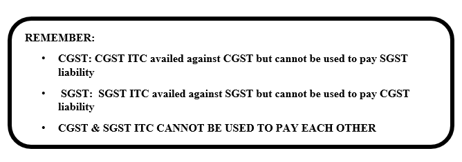 Note on ITC on GST