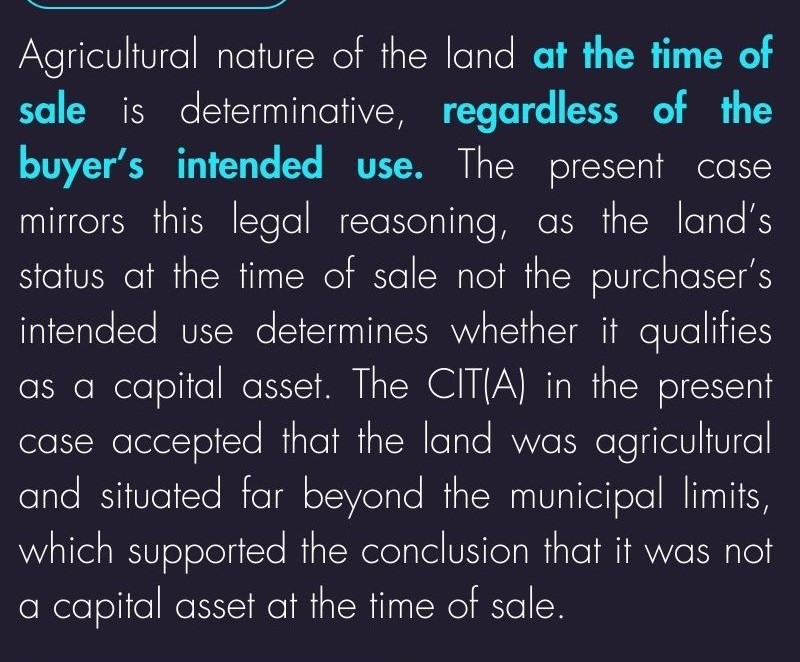 Land capital gain