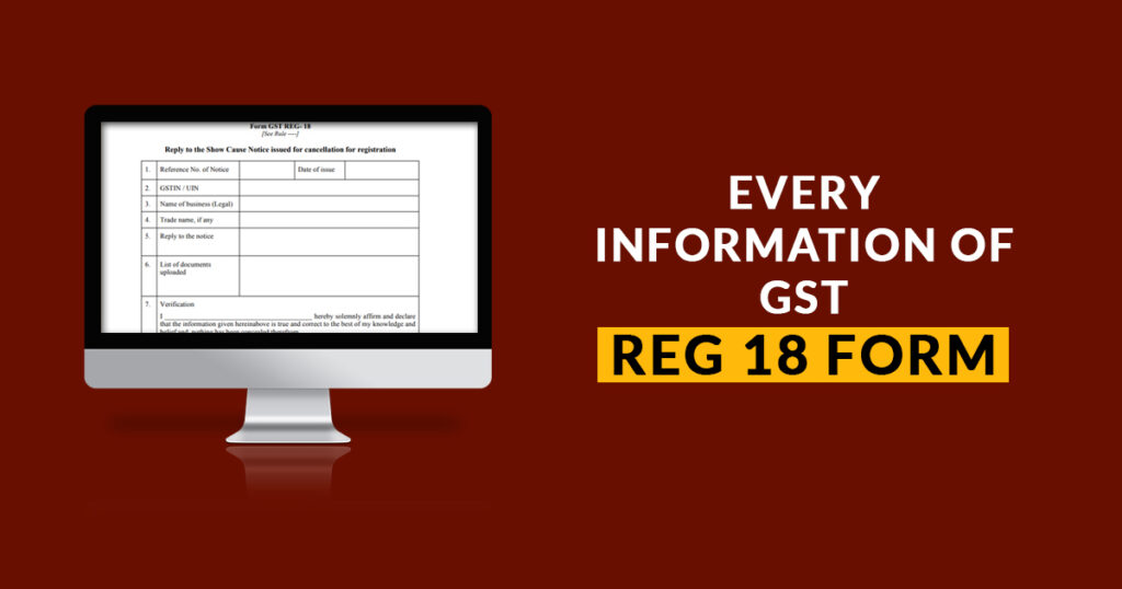 www.carajput.com; Information about GST REG FORM-18