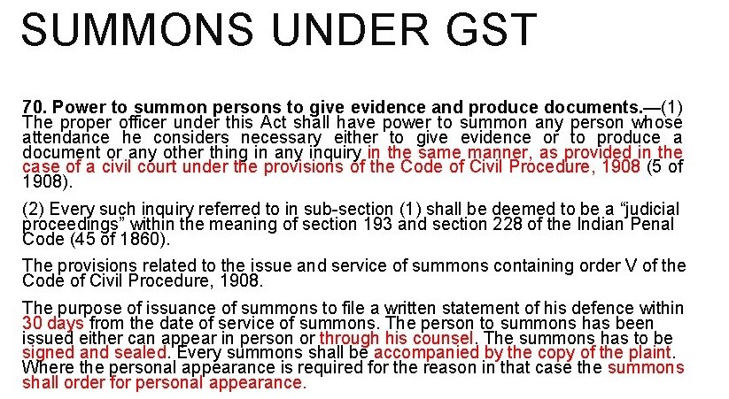 section 70 GST.
