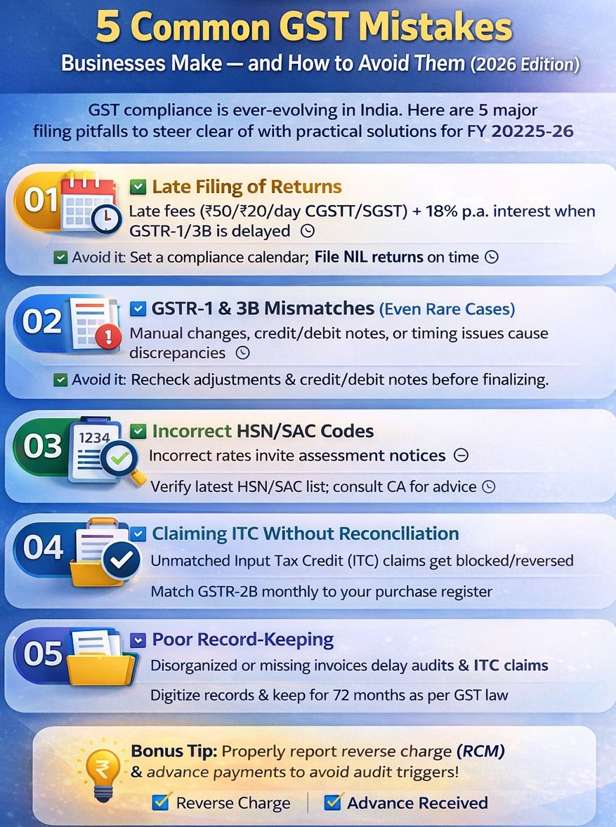 5 common mistakes under gst 