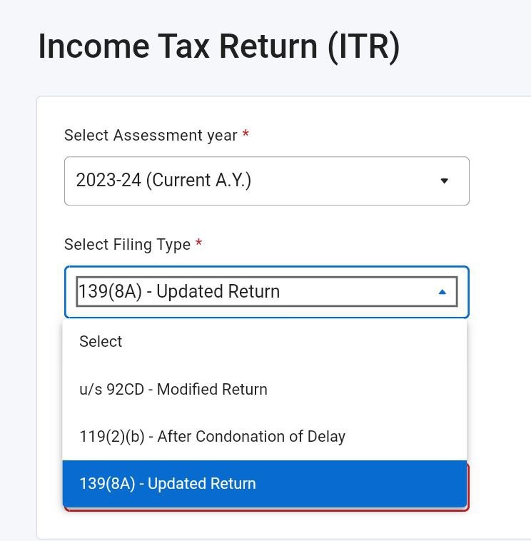 E-filing of Updated ITR has been enabled on Income Tax Portal for AY 2023-24 (FY 2022-23)