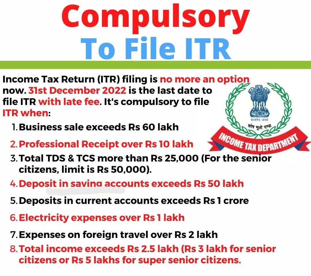 ITR Filling update Forms