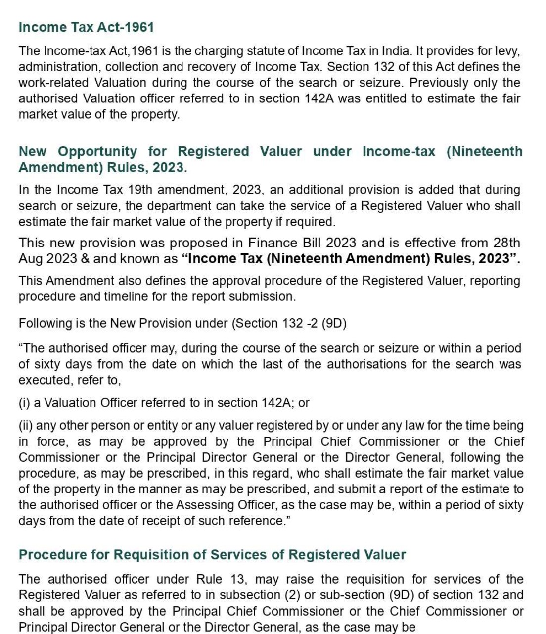 NEW OPPORTUNITY FOR REGISTERED VALUERS UNDER THE INCOME TAX ACT 1961’ -1