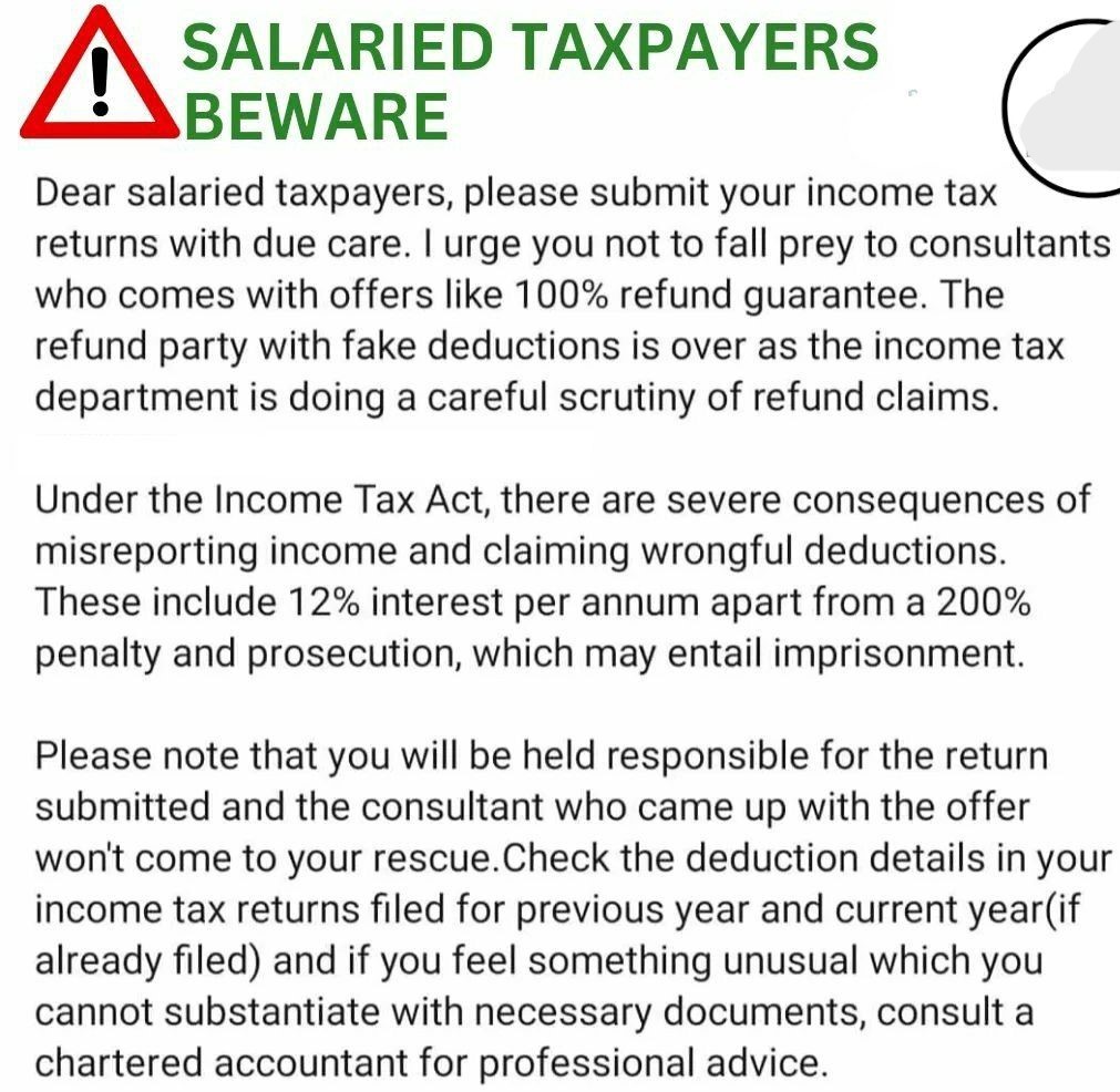 salary Tax Payer must aware that 