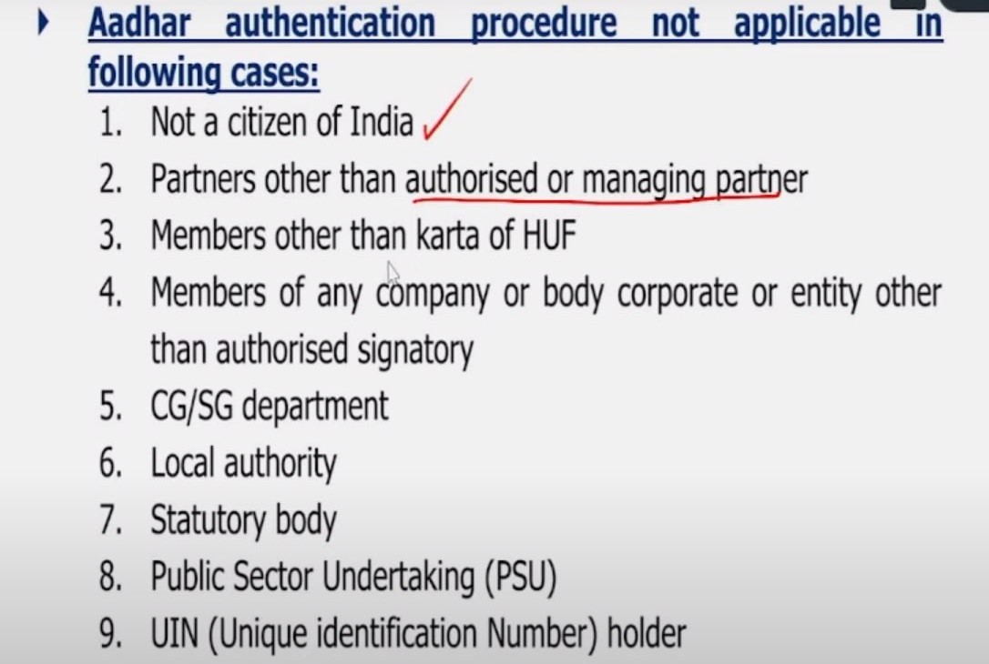GST for Adhar authentication not applicable 