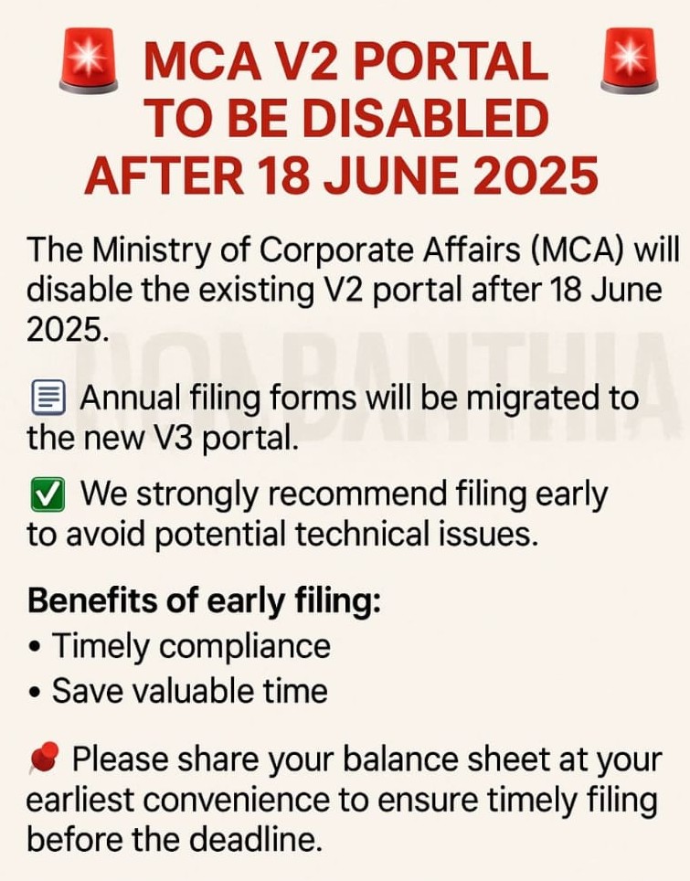 MCA regarding the discontinuation of the MCA V2 Portal