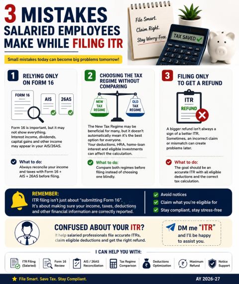 Three Common ITR Filing Mistakes Salaried Employees Make