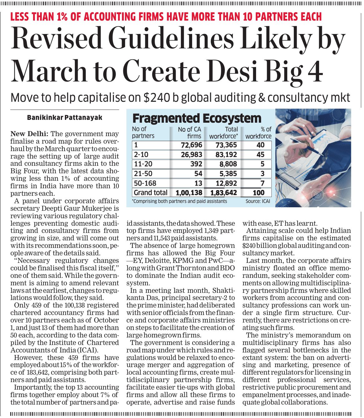 1% of CA firms having over 10 partners