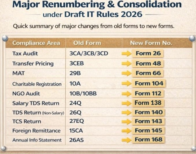 Major Renumbering & Consolidation under Draft IT Rules 2026