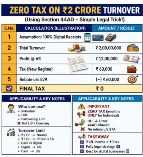 legally reduce their tax liability u/s 44AD