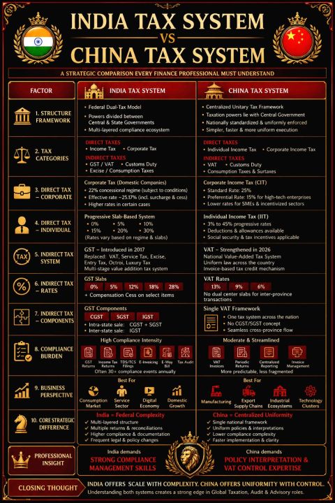 China's Tax System vs. India's Tax System