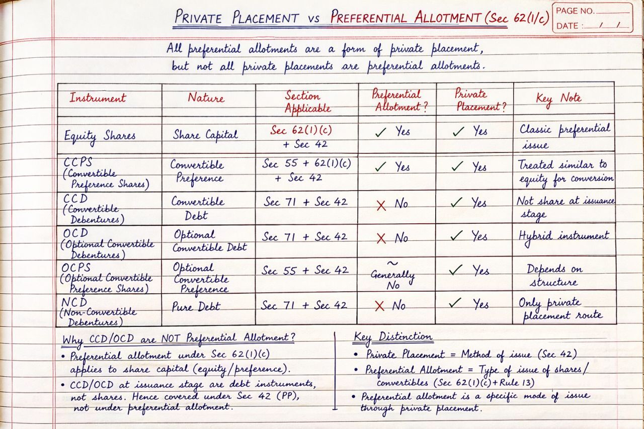 Private Placement vs Preferential Allotment: