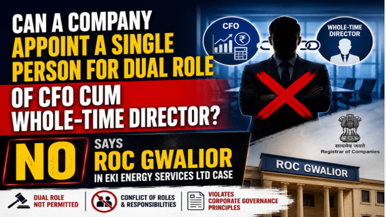 CFO Cum Whole-Time Director? ROC Gwalior Says No