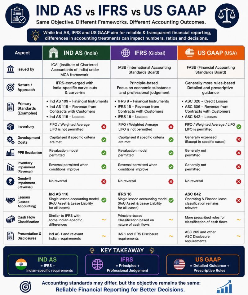 IFRS vs Ind AS vs US GAAP