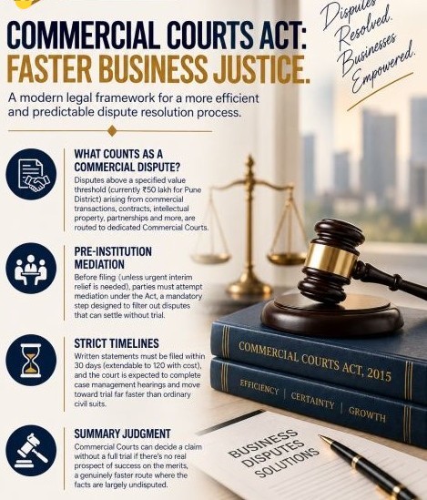 Key Provisions, Jurisdiction, Mediation under Commercial Courts Act 2015